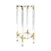 a contemporary acrylic and brass pedestal 