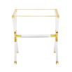 A luxurious acrylic and brass tray table by Jonathan Adler
