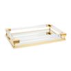 Rectangular acrylic tray with elegant gold accents