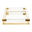 Rectangular acrylic tray with elegant gold accents