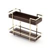 A luxurious mid-century inspired tea cart/drinks trolley with golden accents 
