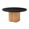Chic, contemporary dining table with reed effect plinth base