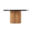 Chic, contemporary dining table with reed effect plinth base