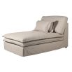 Layered plush cream chaise longue 