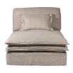 Layered plush cream chaise longue 