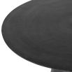 Contemporary black aluminium side table with round tabletop and conical base