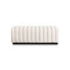 Cream boucle bench with channelled seat