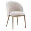 The Eton Dining Chair, with its curved upholstered back, soft linen fabric, and solid oak frame, offers modern comfort and Scandinavian-inspired style for everyday dining.