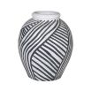 monochromatic striped ceramic vase 