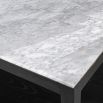 Elegant wooden coffee table with white marble surface
