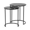 Set of two minimalist style round side tables