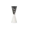 Geometric hour glass shaped candle heater with black and white marble