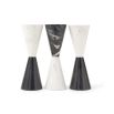 Geometric hour glass shaped candle heater with black and white marble