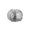 Silver orb vase with pumpkin-like silhouette