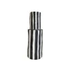 Black and white tall striped vase