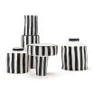 Black and white tall striped vase