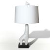An elegantly playful giraffe-shaped high-fired stoneware table lamp