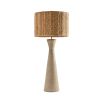 Luxurious natural wood table lamp with jute lampshade