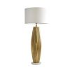 Glamorous golden bronze finish side lamp with white lampshade 