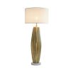 Glamorous golden bronze finish side lamp with white lampshade 