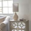 Rattan side lamp base with a rounded silhouette, small size