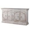 Elegant washed wood carved sideboard