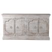 Elegant washed wood carved sideboard