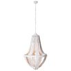 French hanging wooden beaded chandelier