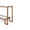 Antique gold framed console table with two-tier glass shelving