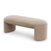 Taupe boucle bench with channelled seat