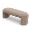 Taupe boucle bench with channelled seat