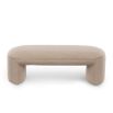 Taupe boucle bench with channelled seat