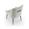 Upholstered grey velvet dining chair with handle on backrest