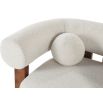 Sand-coloured Bouclé upholstery chair with ball-shaped cushion