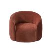 Wrap-around shaped chair finished in rust orange