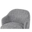A stylish swivel chair by Liang & Eimil with a gorgeous grey upholstery and black base