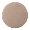 Circular boucle taupe cushion