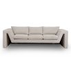 A shapely sofa with a stylish taupe upholstery
