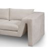 A shapely sofa with a stylish taupe upholstery