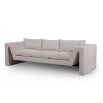 A shapely sofa with a stylish taupe upholstery