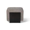 Elegant stool upholstered in bennet grey with block ash wood base