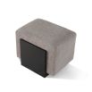 Elegant stool upholstered in bennet grey with block ash wood base