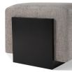 Elegant stool upholstered in bennet grey with block ash wood base