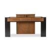 Blocky modern style desk in warm wood brown
