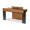 Blocky modern style desk in warm wood brown