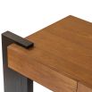Blocky modern style desk in warm wood brown