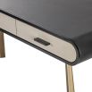 Modern desk with vegan leather drawers and tapered legs