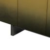 contemporary sideboard with stainless steel door panels finished in brass with a fading gradient