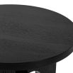 Black and timeless round-topped side table with three legs and scandi silhouette
