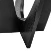 Classic mid-century silhouette side table with curve cut out legs and round top in black wood finish